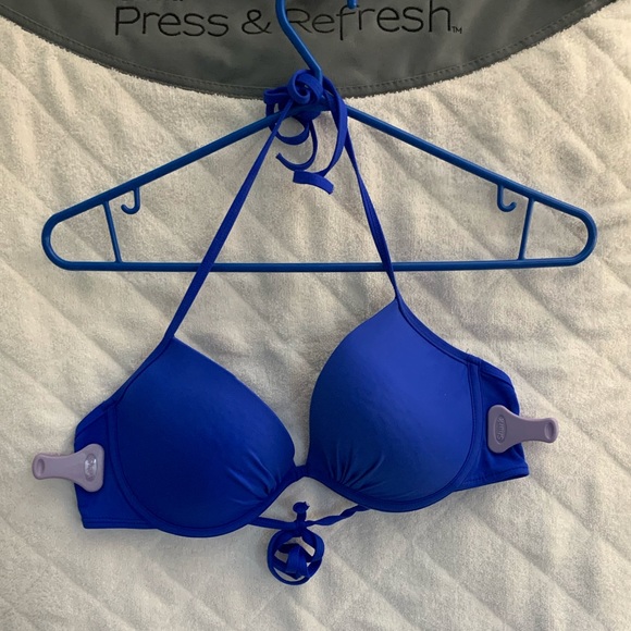 Blue String Bikini Top, size L - Picture 1 of 4